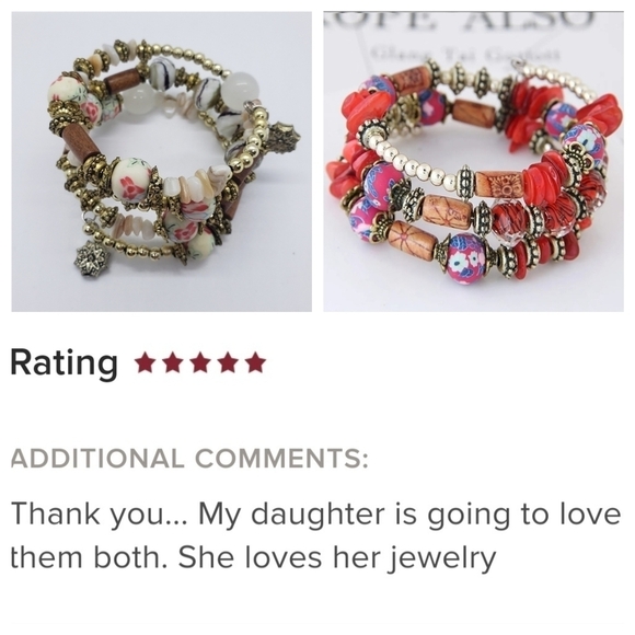 50% Off 3 Or More Boho Beaded Wrap Bracelet Gold Tone Cream & Brown Beads - Picture 5 of 12